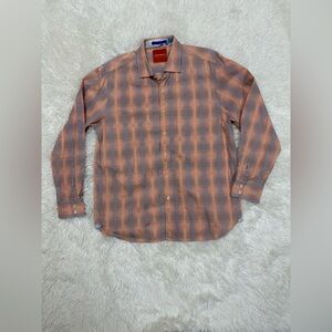 Tommy Bahama Men's Checkered Shirt in Orange and Gray